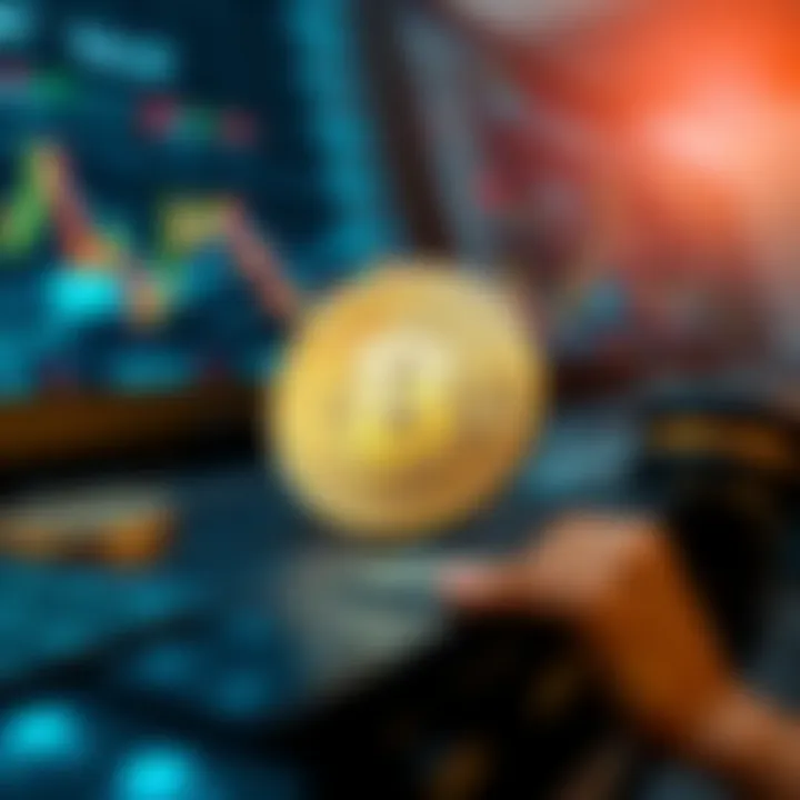 Visual representation of factors influencing cryptocurrency value including market dynamics and technical indicators